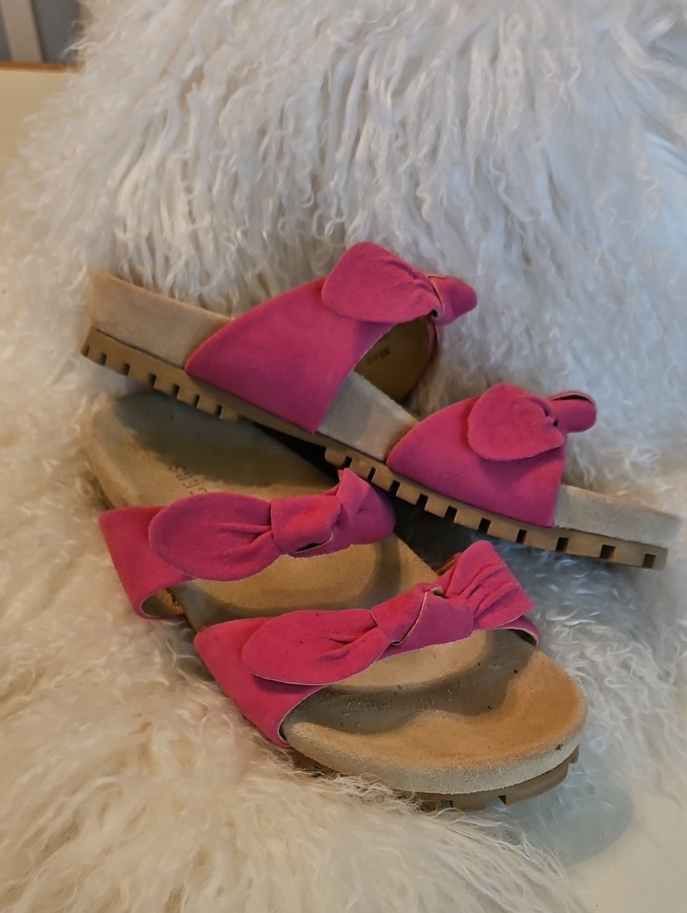 Jack Rogers Pink Double-Bow Slide Sandals